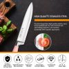 Kitchen Knife Set, 9-Pieces Pink Sharp Non-Stick Coated Chef Knives Block Set