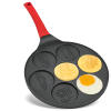 Egg Omelette Pan Silver Dollar Pancake Pan Nonstick Omelet 7-Cup Pancake Molds for Kids Animal Pancakes Maker with Silicone Spatula, Tongs, Oil Brush