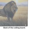 Lions at Dawn Glass Cutting Board Decorative Tempered Glass Kitchen Cutting and Serving Board Large Size Chopping Board