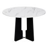 5-Piece Round Dining Table set, 43-Inch Modern Dining Table and 4 Upholstered Chairs for Dining Room, Kitchen Room, Living Room, Easy Assembly