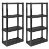 Hyper Tough 4-Tier Shelving Unit, W30 x D14 x H57" Multipurpose Home Storage Organizer, Black, Pack of 2