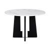 5-Piece Round Dining Table set, 43-Inch Modern Dining Table and 4 Upholstered Chairs for Dining Room, Kitchen Room, Living Room, Easy Assembly