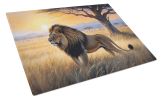 Lions at Dawn Glass Cutting Board Decorative Tempered Glass Kitchen Cutting and Serving Board Large Size Chopping Board