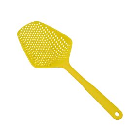 Plastic; No-stick; Ice Shovel; Filter; Long Strainer; Kitchen Colander (Color: Yellow)