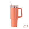 40 oz. With Logo Stainless Steel Thermos Handle Water Glass With Lid And Straw Beer Glass Car Travel Kettle Outdoor Water Bottle