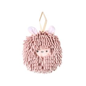 1pc Hand Towel Ball; Cartoon Hanging Towel; Quick Drying; Kitchen And Bathroom; Chenille Lovely Rag; Thickened Towel 6.69"√ó6.69" (Color: Rabbit)