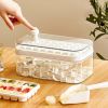 One-Button Release Ice Cubes -Ice Cube Tray with Lid and Bin