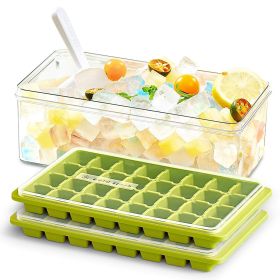 Wholesale 64 cubes fridge Ice Cube Tray with Large Bin and Lid (Color: White)