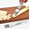 304 Stainless Steel Onion Cutter; Kitchen Accessory; Chopping Green Onion; Veggie Chopper; Multifunctional Scallion Cutter