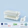 One-Button Release Ice Cubes -Ice Cube Tray with Lid and Bin