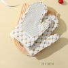 Anti-Scalding Microwave Cotton Non-Slip Insulation Gloves Oven Mitts Kitchen Heat Resistant Thickened Cotton Heat Insulation Microwave Oven Oven Anti