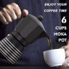 RAINBEAN Moka Pot 6 Cup Set, 11 oz / 300ml Stovetop Espresso Maker, Italian Cuban Greca Coffee