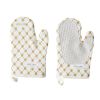 Anti-Scalding Microwave Cotton Non-Slip Insulation Gloves Oven Mitts Kitchen Heat Resistant Thickened Cotton Heat Insulation Microwave Oven Oven Anti